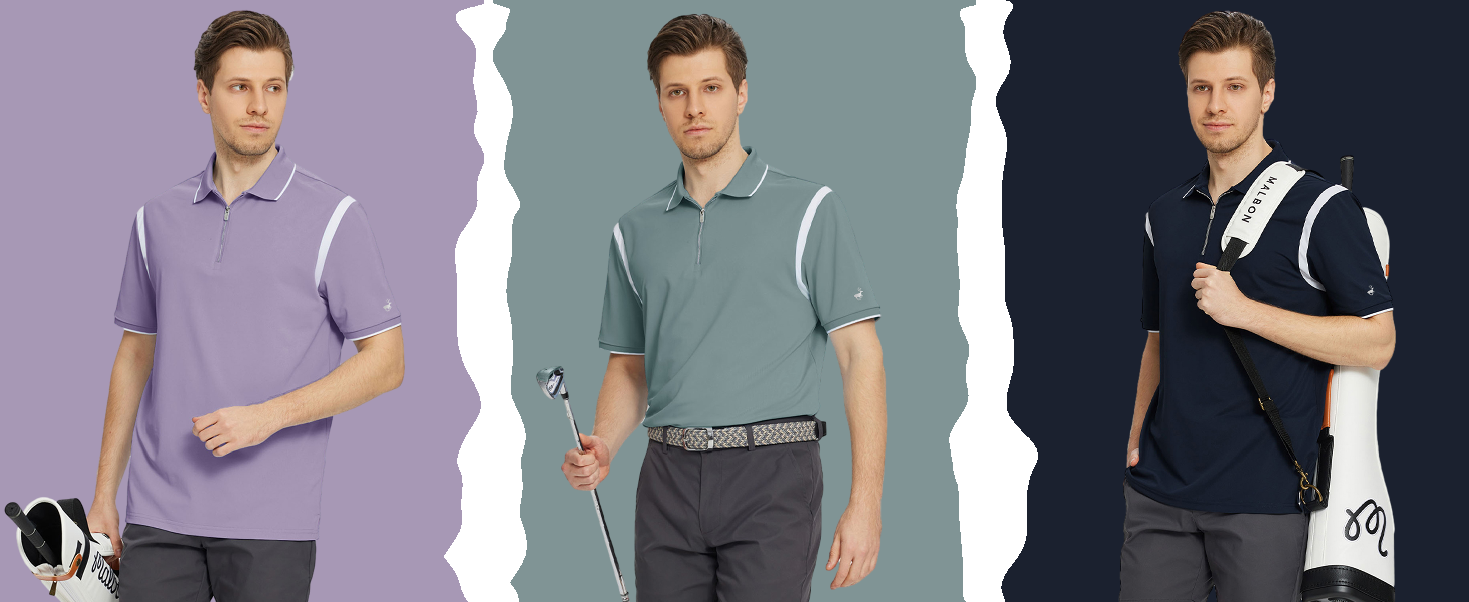 Golf Polo Shirts for Men Short Sleeve Dry Fit Pique