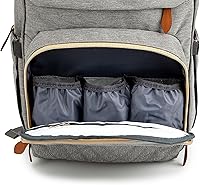 Vista 3 de MGVBHJ Mochila para pañales para bebé, mochila de viaje impermeable multifuncional 2023, bolsa de cambio de pañales para bebés, Gris, Mochilas