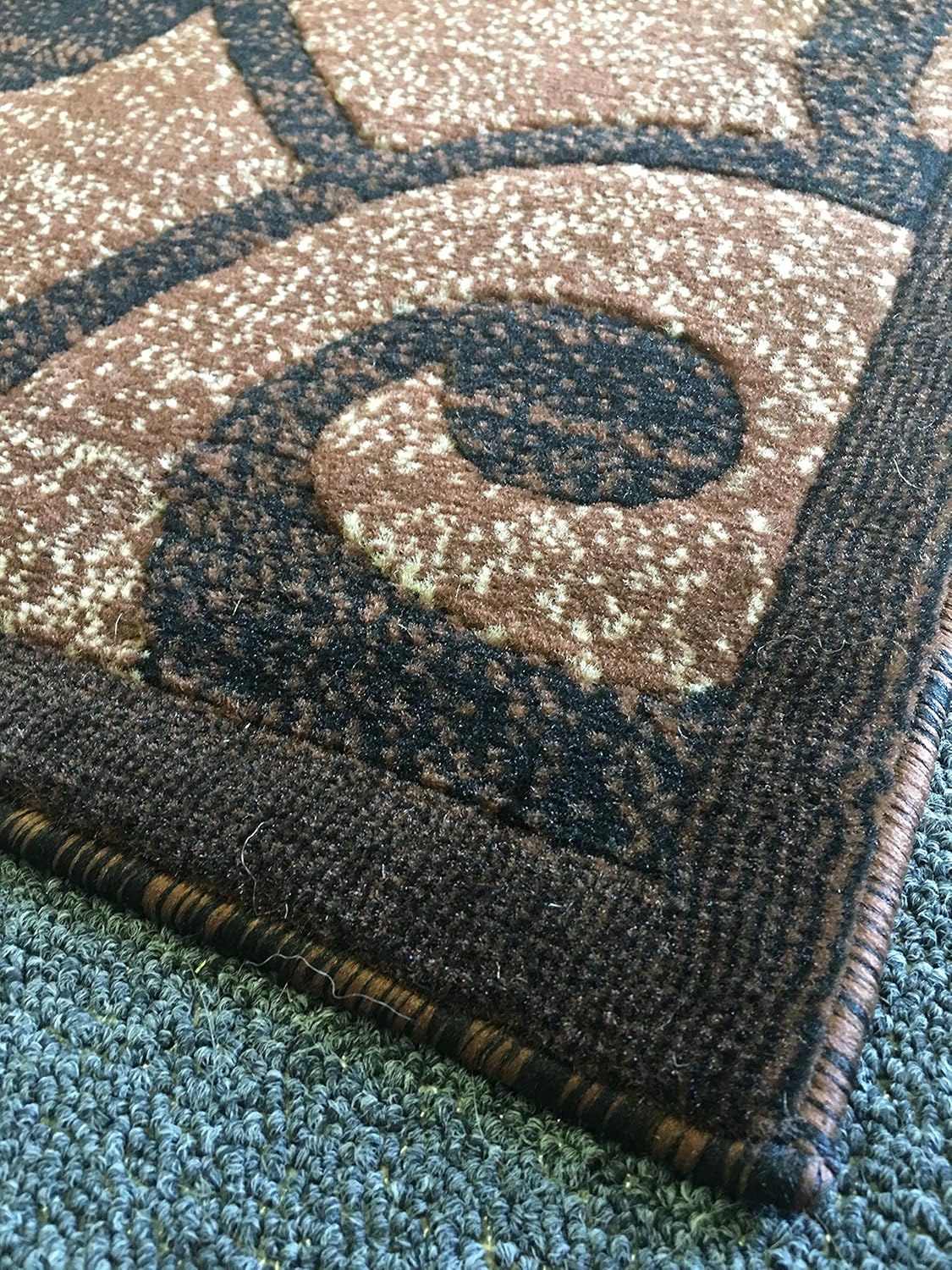 Americana Modern Door Mat Area Rug Brown Design #154 (2ftx3ft)