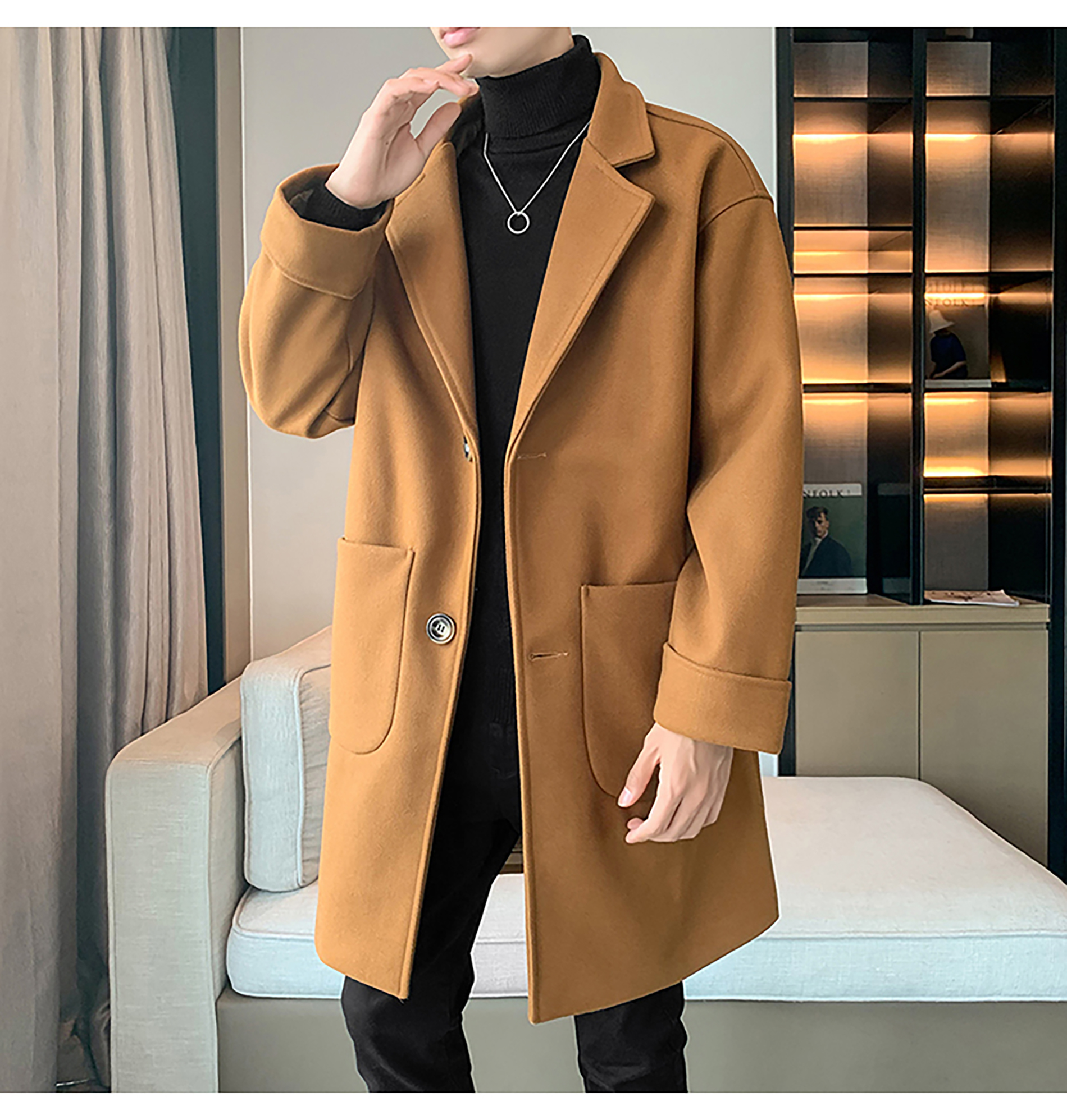 Amazon | [MMTYRM] コート メンズ ロング チェスターコート ゆったり