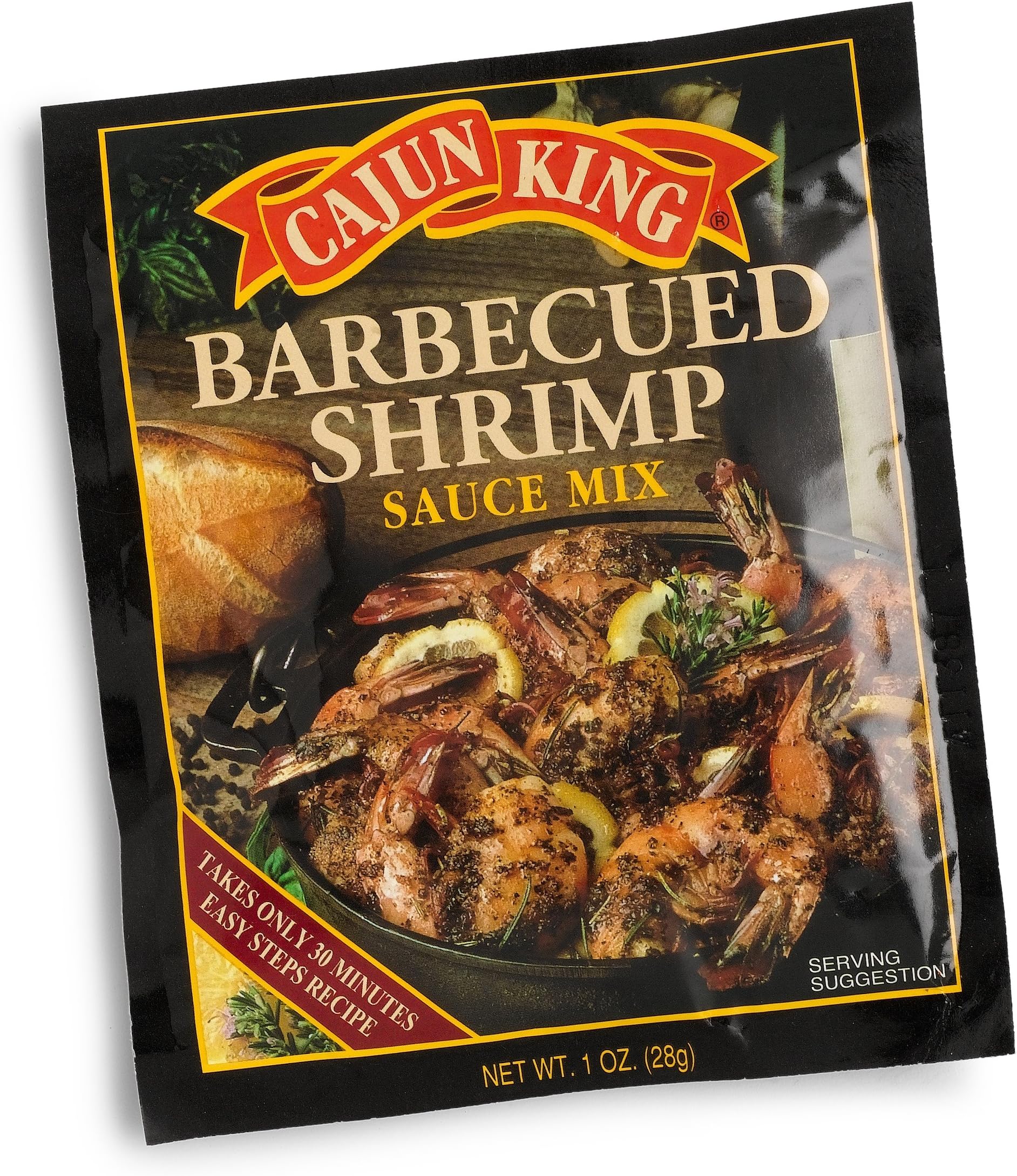 Cajun King Barbecued Shrimp Seasoning Mix, 1-Ounce Packages (Pack of 24)