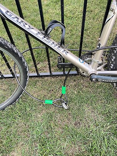 Miniatura 3 de Candado de cable para bicicleta, cable de seguridad de 7 pies (38 pulgadas) con bucles, acero trenzado antirrobo resistente con revestimiento de