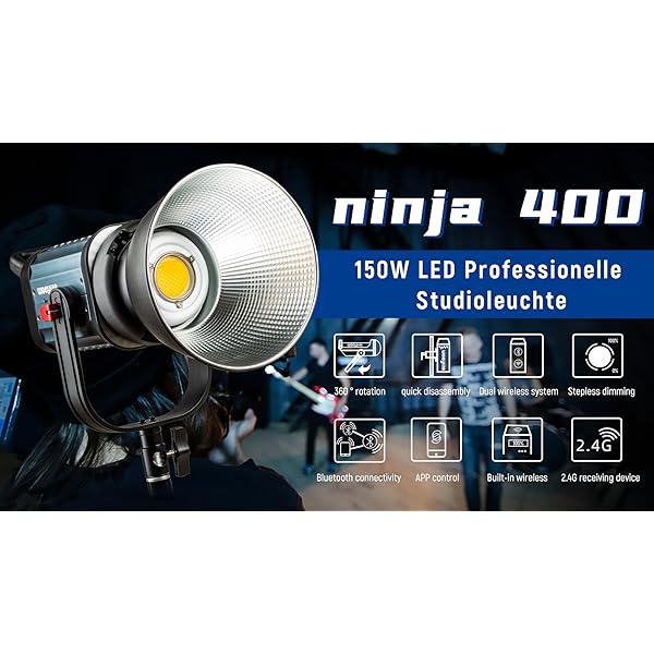 Weeylite 150W LED Videoleuchte 2500K-8500K dimmbare Bi-Farbe, Strobe Studioleuchte mit Fernbedienung APP und Tragetasche, Dauerlicht mit Bowens Mount für Videoaufnahmen, Tiktok, Porträt uw. – Bild 8