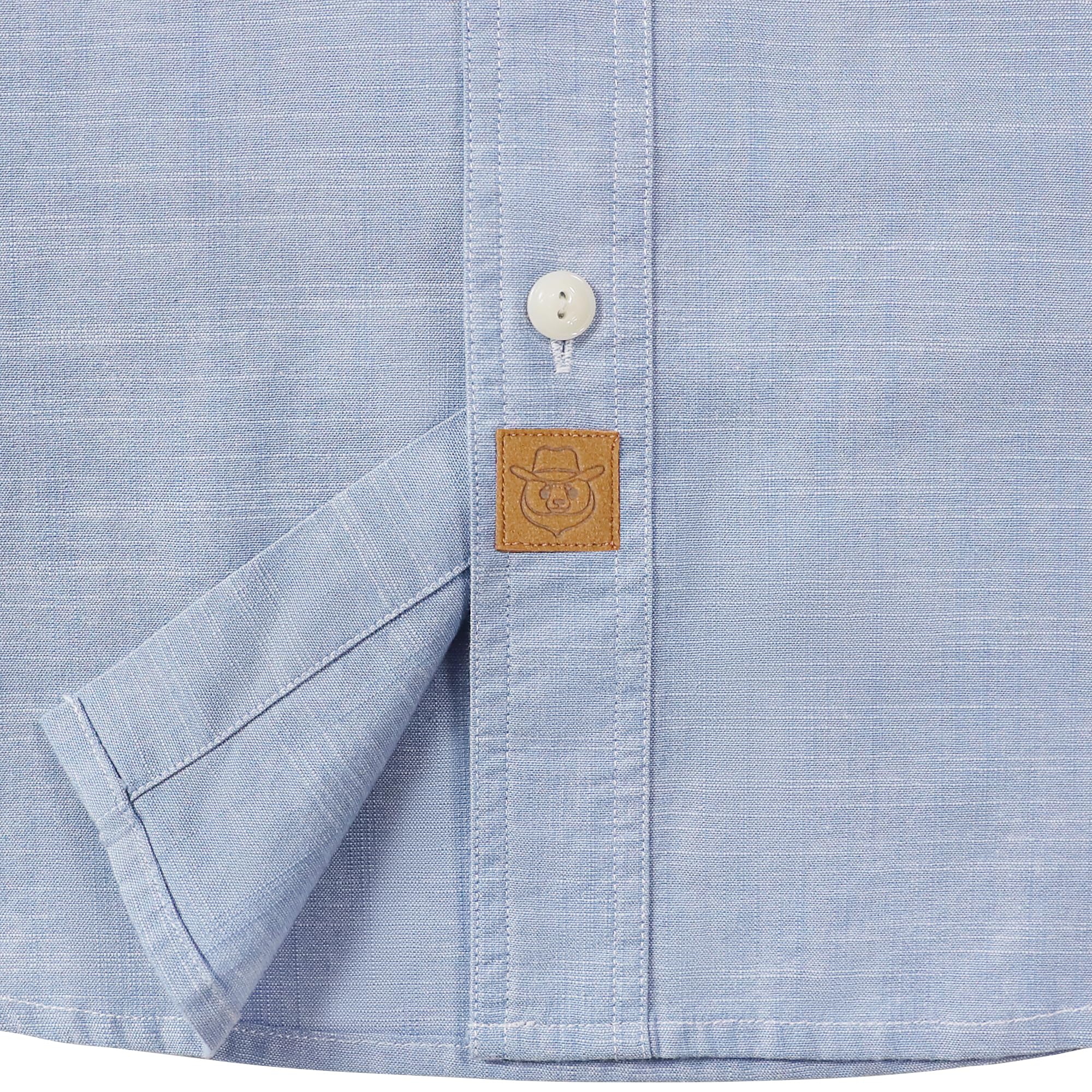 Dubinik® Herren Kurzarm Chambray Hemd Leichte Baumwolle Regular Fit Zwei Brusttaschen Urban Casual Stil