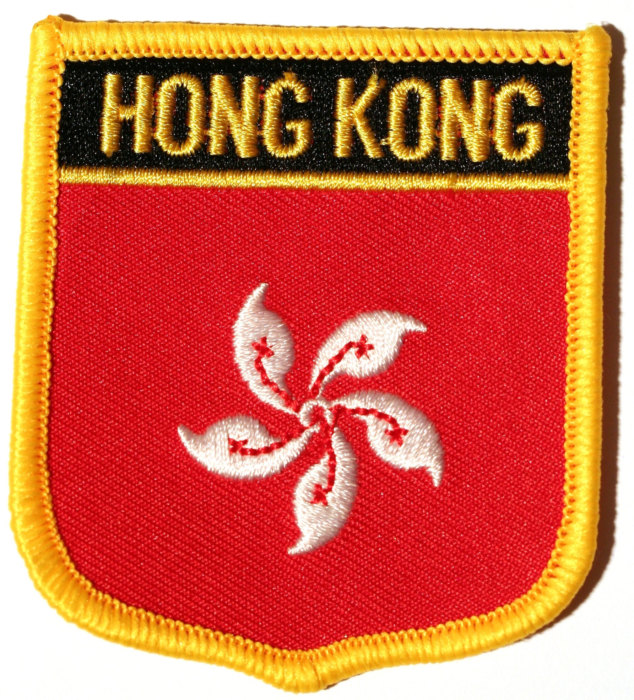 Hong Kong Embroidered Shield Flag Patch