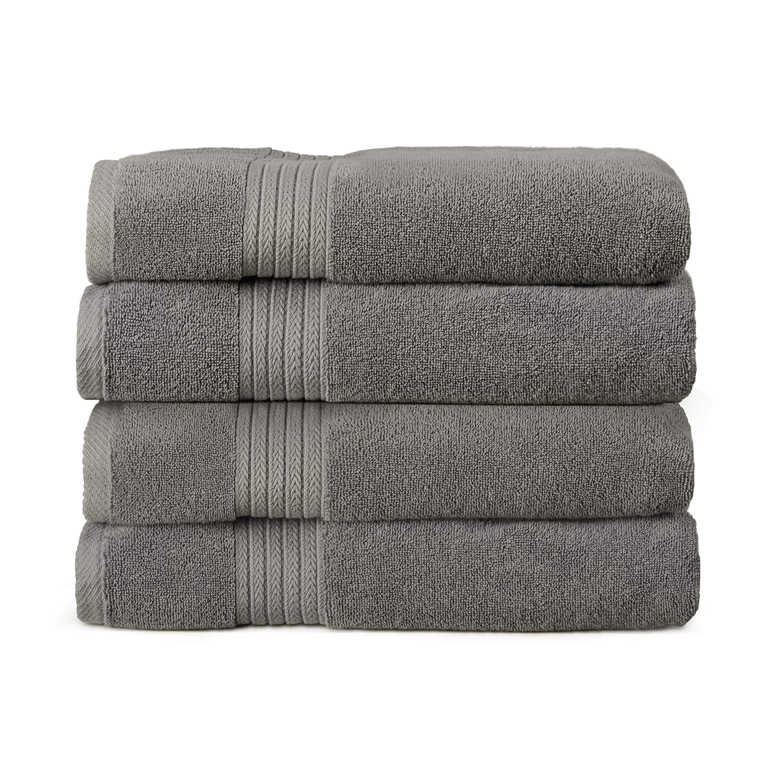 Luxury Premium Soft 100% Cotton Highly Absorbent Machine Washable Multi-Purpose, Hotel, Spa, Home, Large Hand Towels 16" x 28" (Gray)