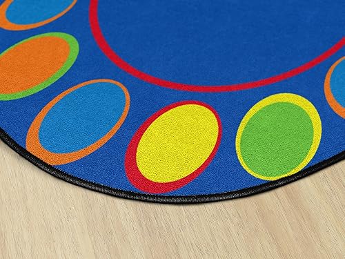 Miniatura 5 de Flagship Carpets Sitting Spots - Alfombra ovalada de asiento para aula infantil o sala de juegos de niños, alfombra de aprendizaje en casa, asientos