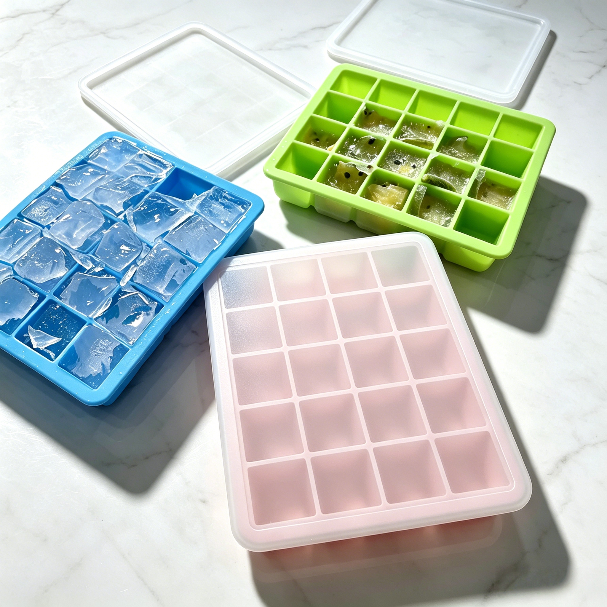Molde para congelar silicona 1 cucharada azul 2 piezas miniatura 7