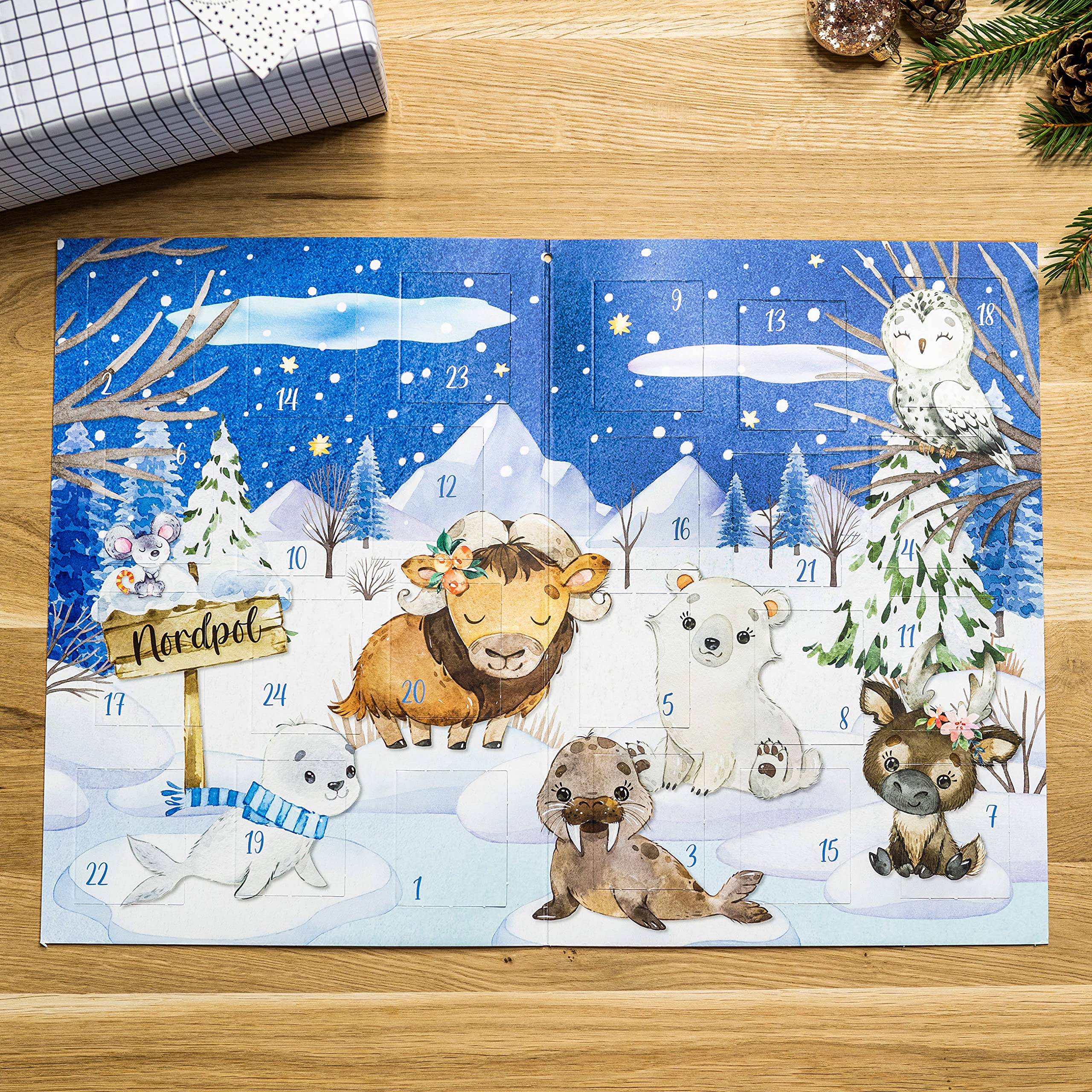 Papierdrachen Advent Calendar with Children's Tattoos for Sticking from Germany - Image 2