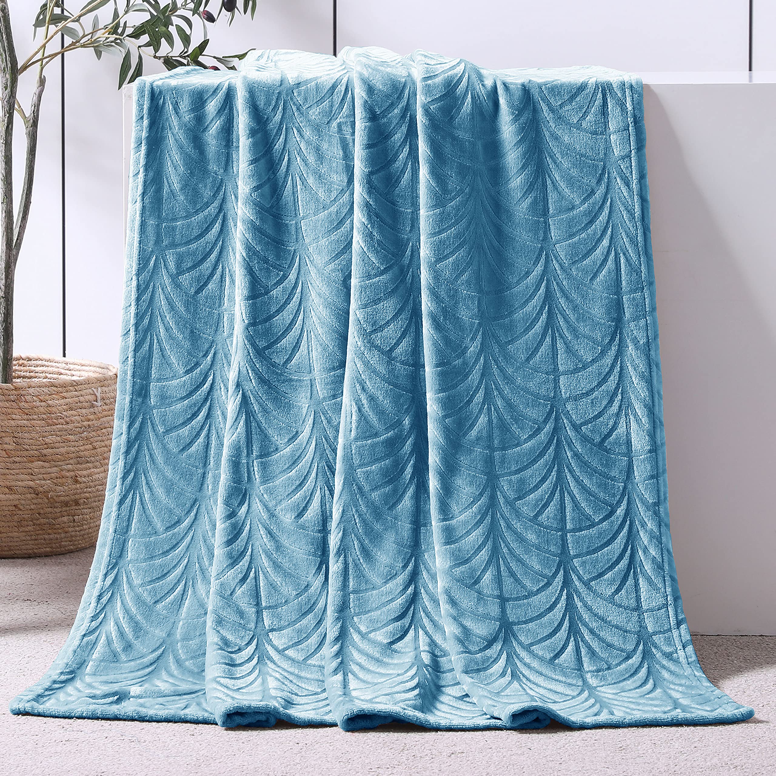 hale Flotilla Kuscheldecke Decke mit Blätter Muster, Warme Tagesdecke Wohndecke -Superweiche und Kuschelige Flanell-Decke