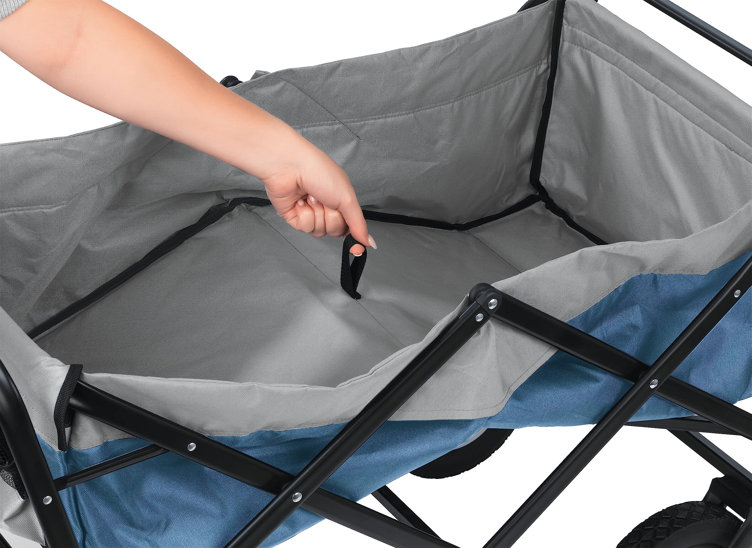 EASYmaxx Wózek ręczny, udźwig do 80 kg, składany, nowoczesny design, wytrzymałe pokrycie nylonowe, przeguby obrotowe 360° na przednich kołach, z osłoną (niebiesko-szary)
