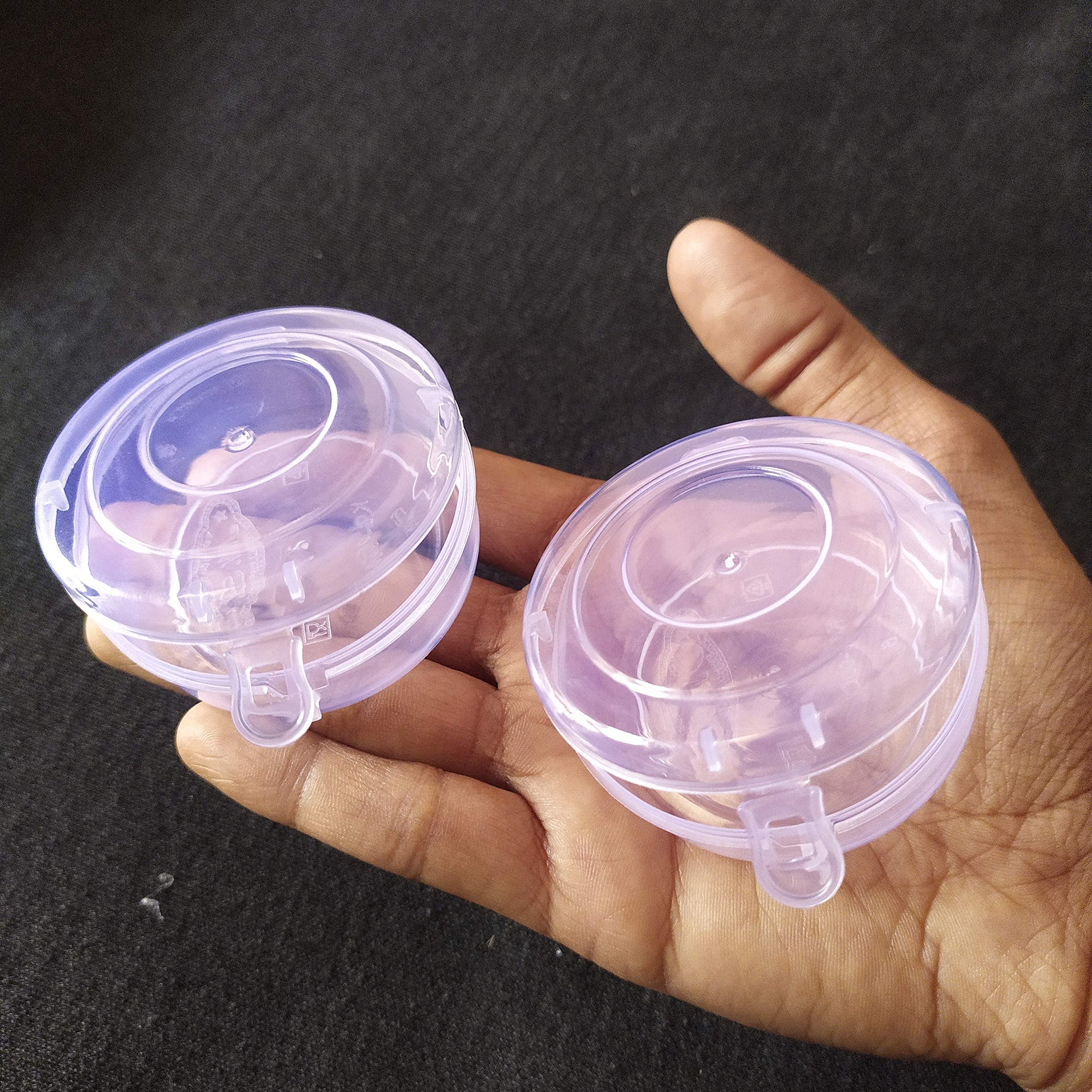 Right -Round Kangan Box - Small Plastic Boxes For Storage of Bangles - NO 000 -Pack of 12 (Diameter=6Cm, Height=2.5cm),Transparent
