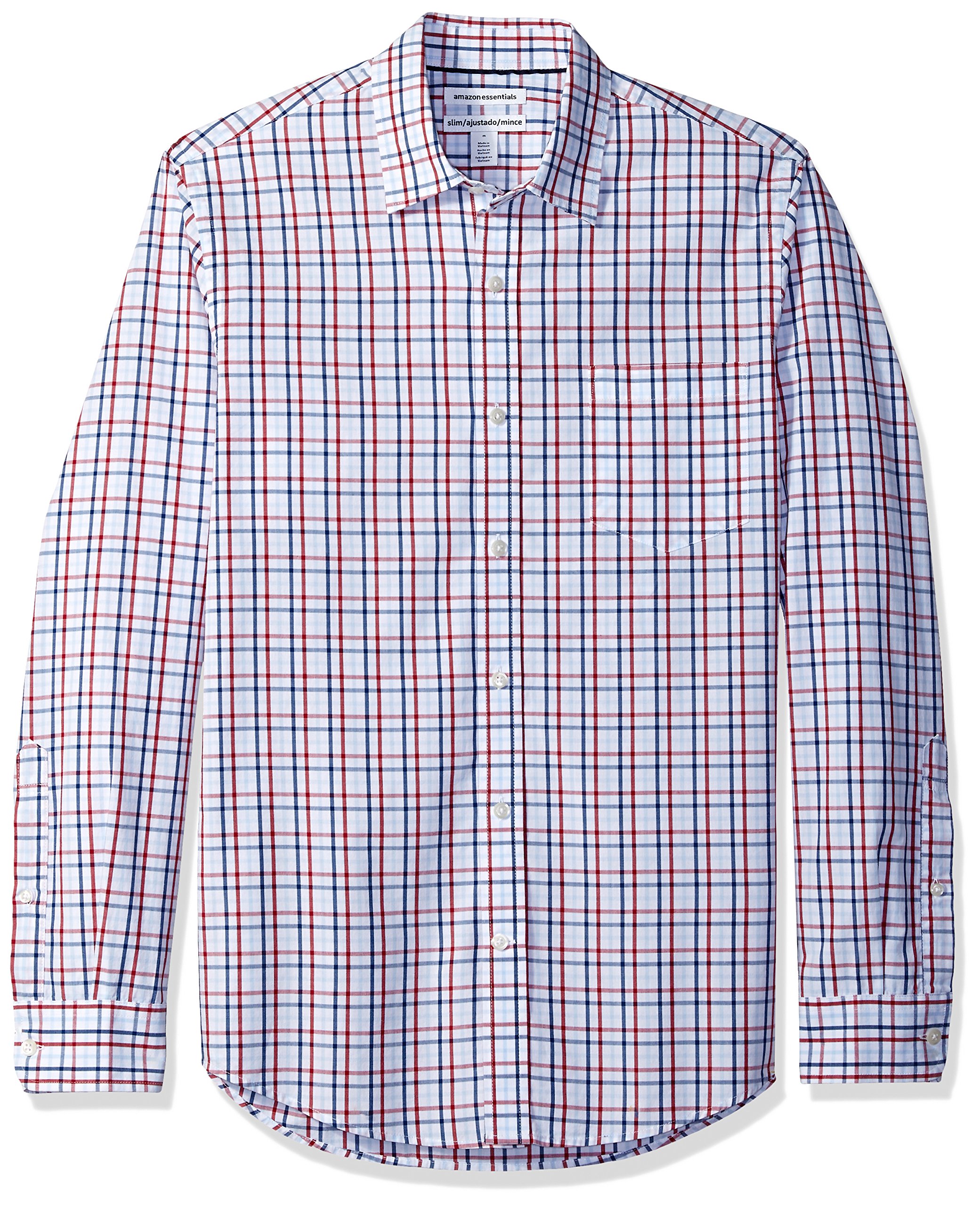 Amazon Essentials Men's Regular-Fit Long-Sleeve Casual Poplin Shirt, Button Front, Business Casual, Collared