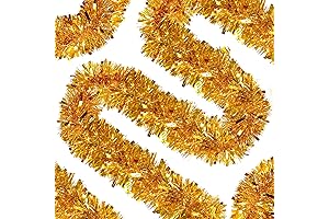Sggvecsy 49.2Ft Gold Tinsel Garland