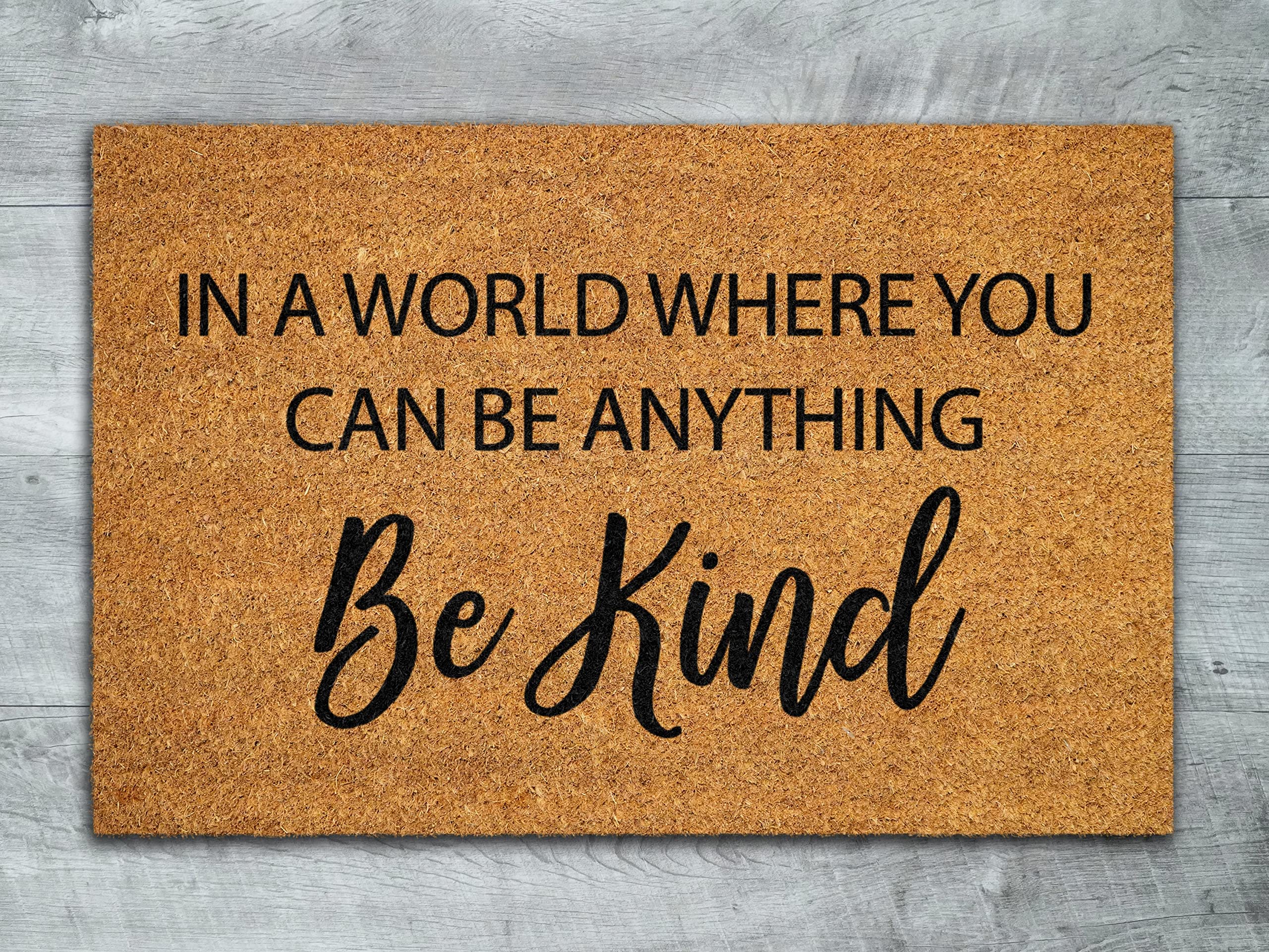 Ensound Be Kind Door Mat,You Can Be Anything Be Kind Welcome Door Mats,Funny Doormat,Welcome Outdoor Mat with Non-Slip Rubber Flannel Floor Mat 36x24 Inch