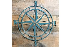 Nautical Compass Rose Metal Wall Art: Embark on a Voyage of Coastal Charm