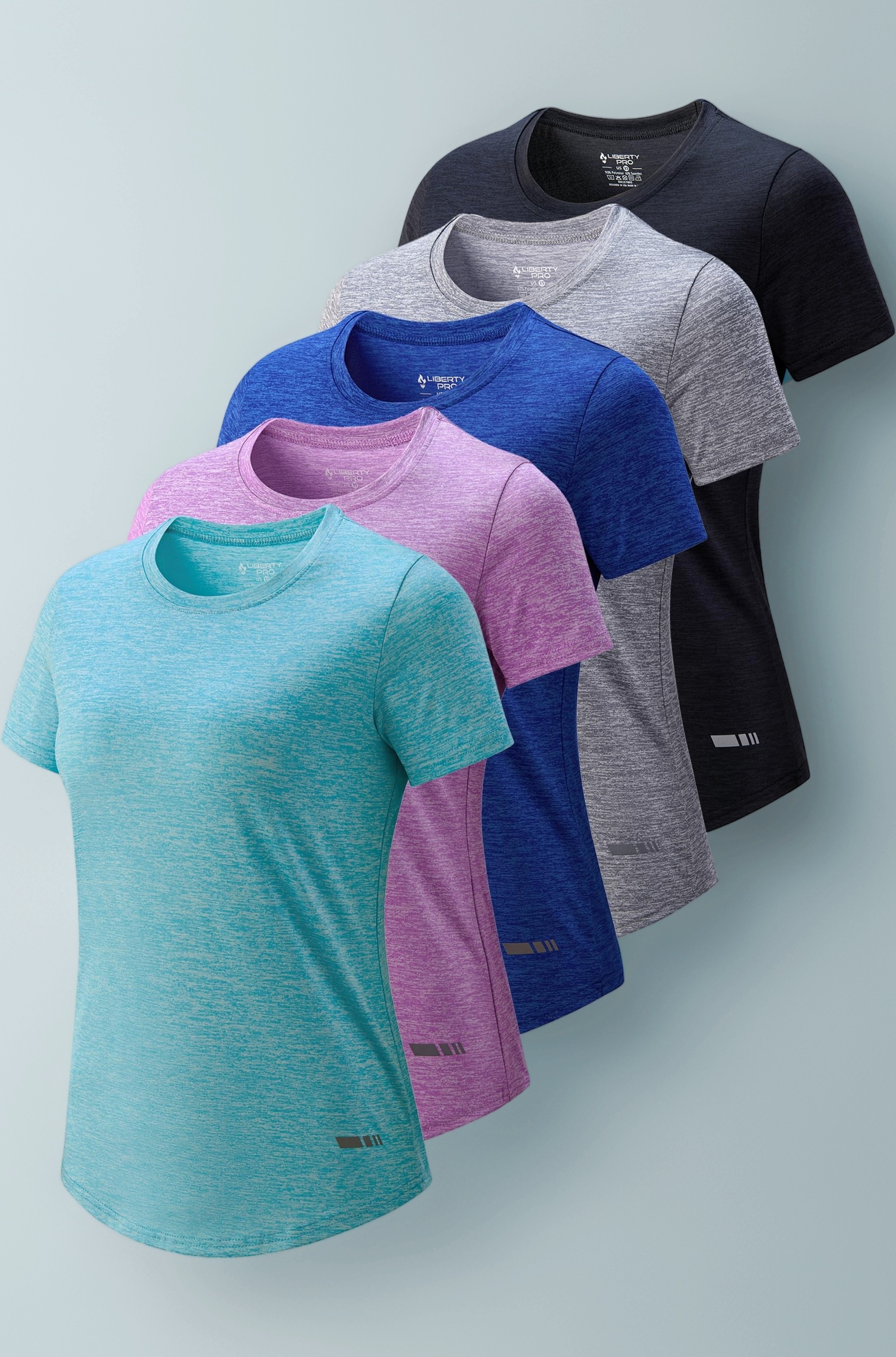 5 Pack Women's Quick Dry Short Sleeve T Shirts, Athletic Workout Tee Tops for Gym Yoga Running