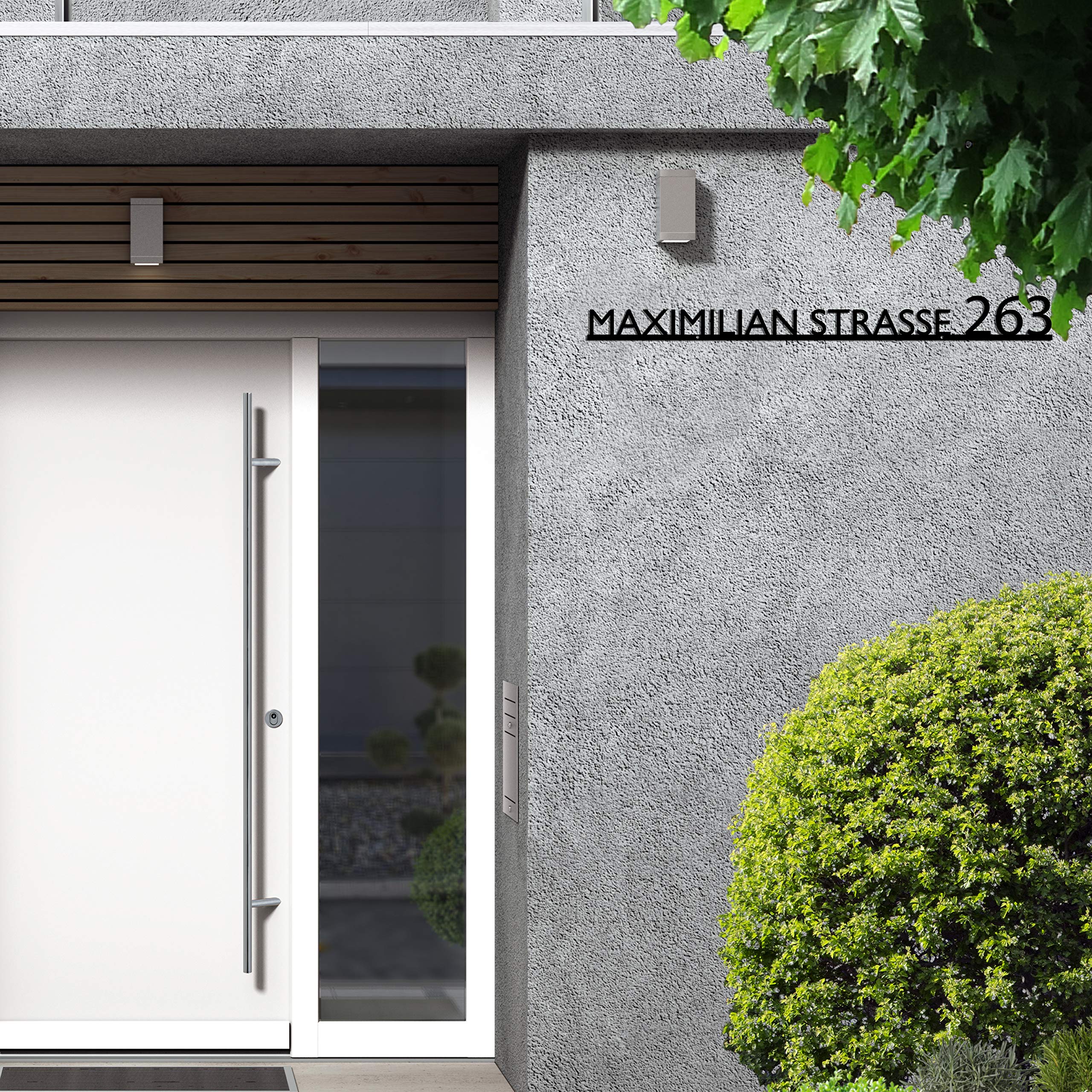 Steelmonks Buddel-Bini - Placa para número de casa (55 cm, metal), color plateado