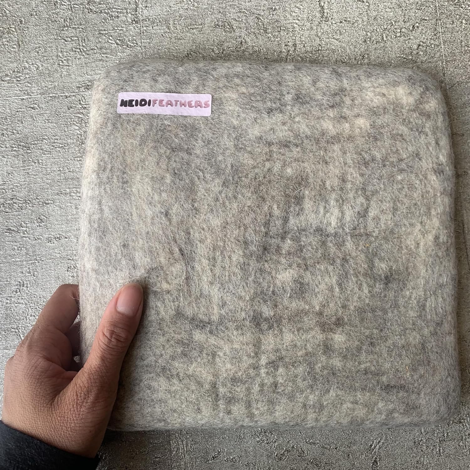heidifeathers® 'Wooly Rhino Mat' Handmade Pure Wool Needle Felting Mat, Double Sided Grey and White, Large Size, Long Lasting