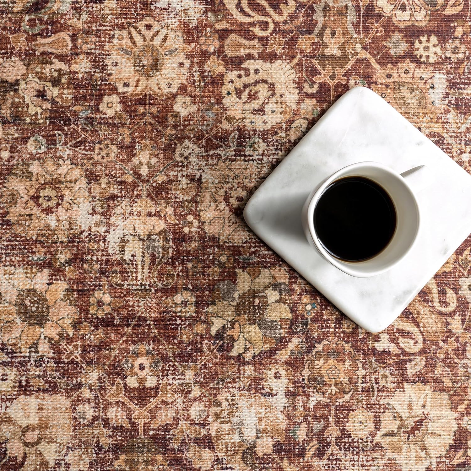 nuLOOM Splashguard Seema Brick/Beige, 2'6" x 8', Vintage, Soft and Cozy, High Traffic, Stain Resistant, Easy Clean, Durable, Machine Washable Runner for Bedroom, Living Room, Dining, Den, Foyer,