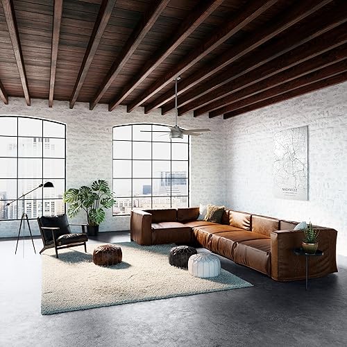 Miniatura 5 de Hunter Fan Company 52423 Burroughs Ventilador de techo, 52 pulgadas, plateado mate