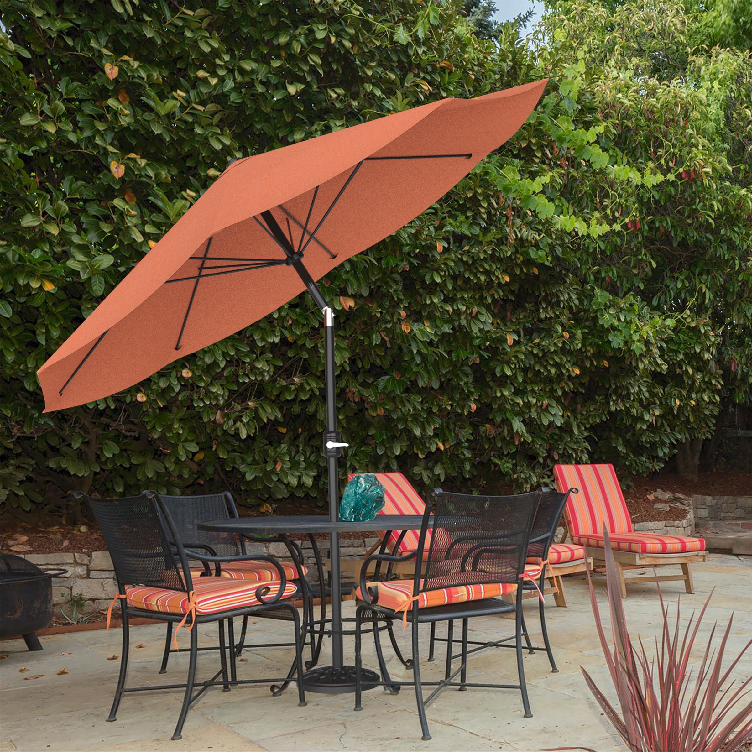 Pure Garden Patio Umbrella with Auto Tilt - 10-Foot Easy Crank Outdoor  Table Umbrella for Deck, Balcony, Porch, Backyard, or Pool (Terracota) :  Amazon.sg: Home