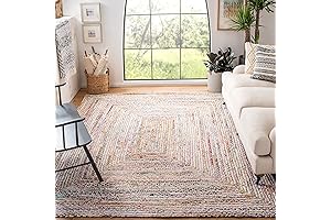 SAFAVIEH Cape Cod CAP202B Handmade Bohemian Jute & Cotton Braided Area Rug