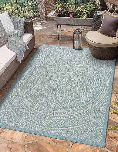 Miniatura 4 de Adiva Rugs - Alfombra para interior y exterior, tapete fácil de limpiar, resistente a la intemperie y las manchas, para comedor, patio, terraza,