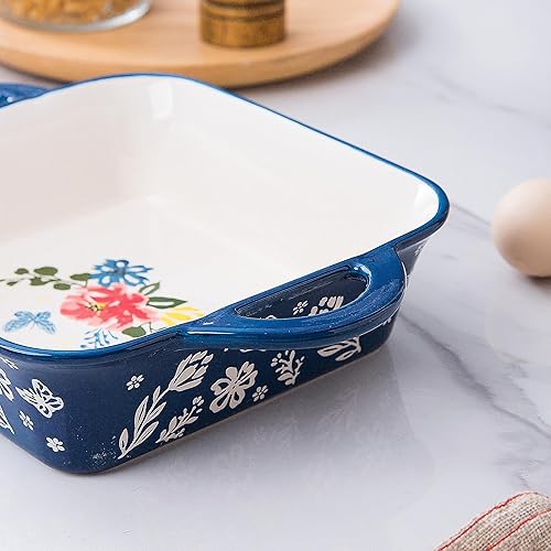 Miniatura 2 de Wisenvoy Bandeja para hornear de 8 x 8 pulgadas, para brownies, plato de cerámica para hornear, cacerola para horno, bandeja cuadrada para hornear