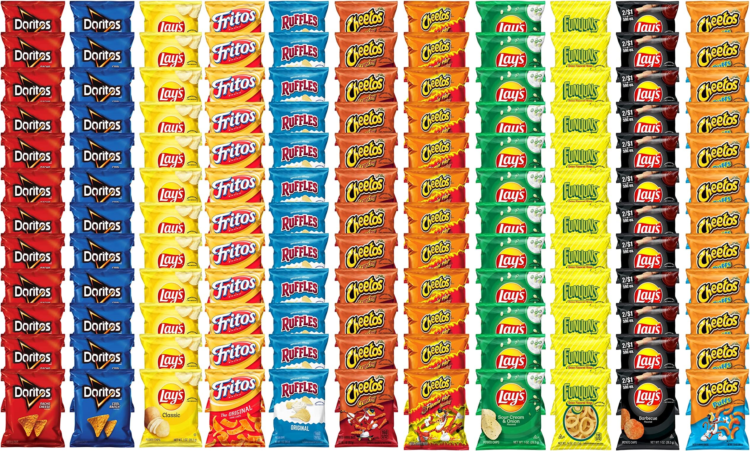 Frito-Lay Flavor Mix Snacks Variety Pack, Mega Size, 132 Count (132-Pack)