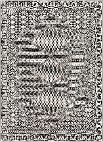 Miniatura 3 de MarkDay - Alfombra lavable de 8 x 10 pulgadas color negro y gris para sala de estar dormitorio o cocina 7 pies 10 pulgadas x 10 pies lavable a