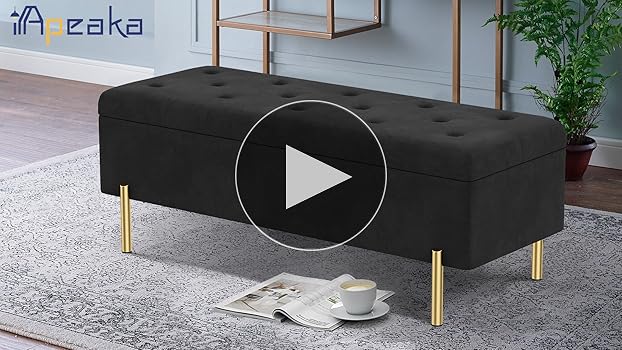 Amazon.com: Apeaka Velvet Ottoman Bench with Storage, Tufted
