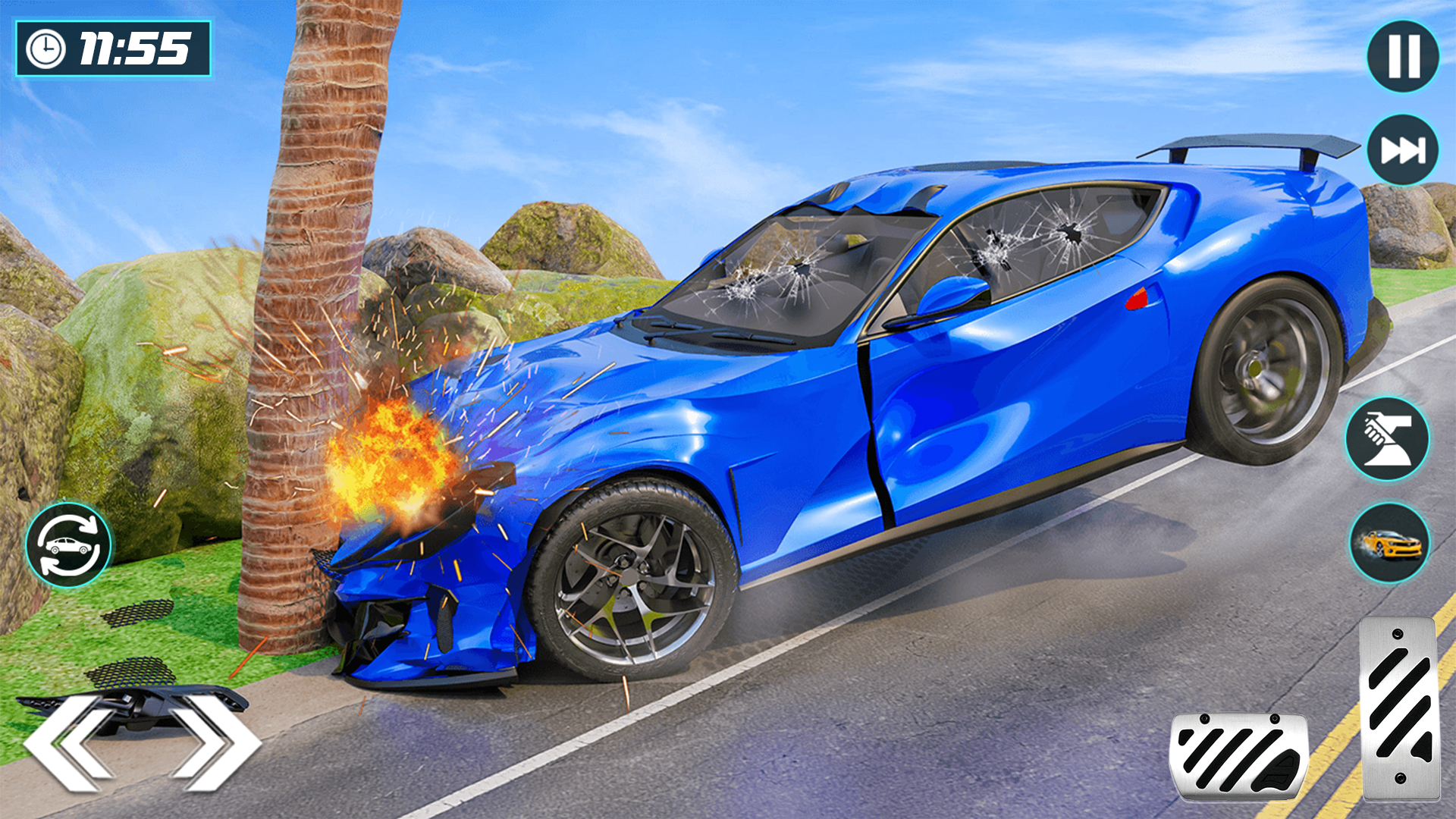 解体車のクラッシュゲームシミュレータービームングロードカードライブ