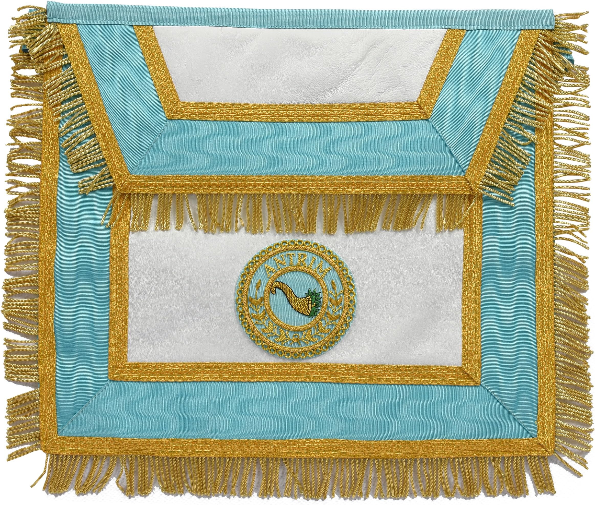Masonic Regalia, Provincial Apron, Gold Wire Fringe, Lambskin Leather