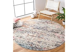 SAFAVIEH Madison Collection Abstract 10' Round Rug - Black & Gold