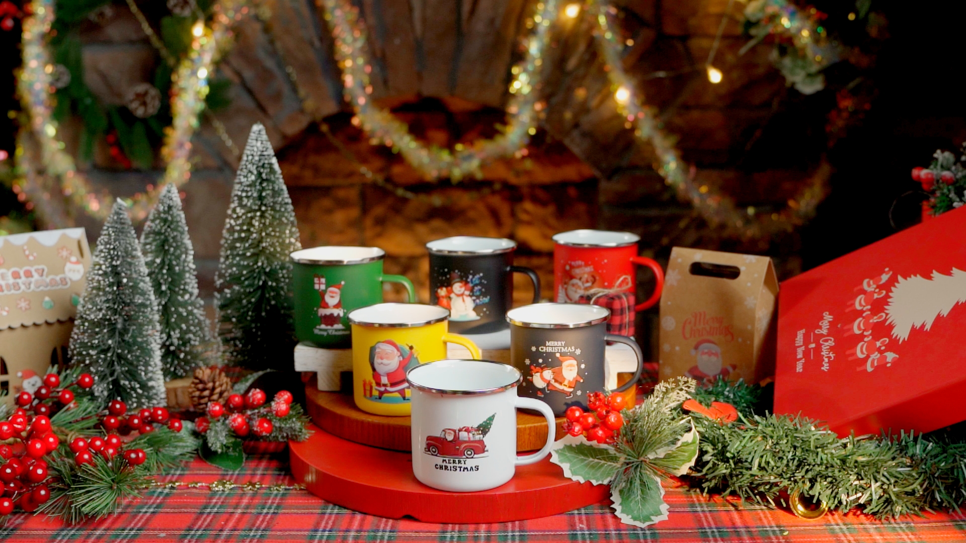 Amazon.com | Zhehao 9 Pcs 11 oz Christmas Mugs Holiday Hot