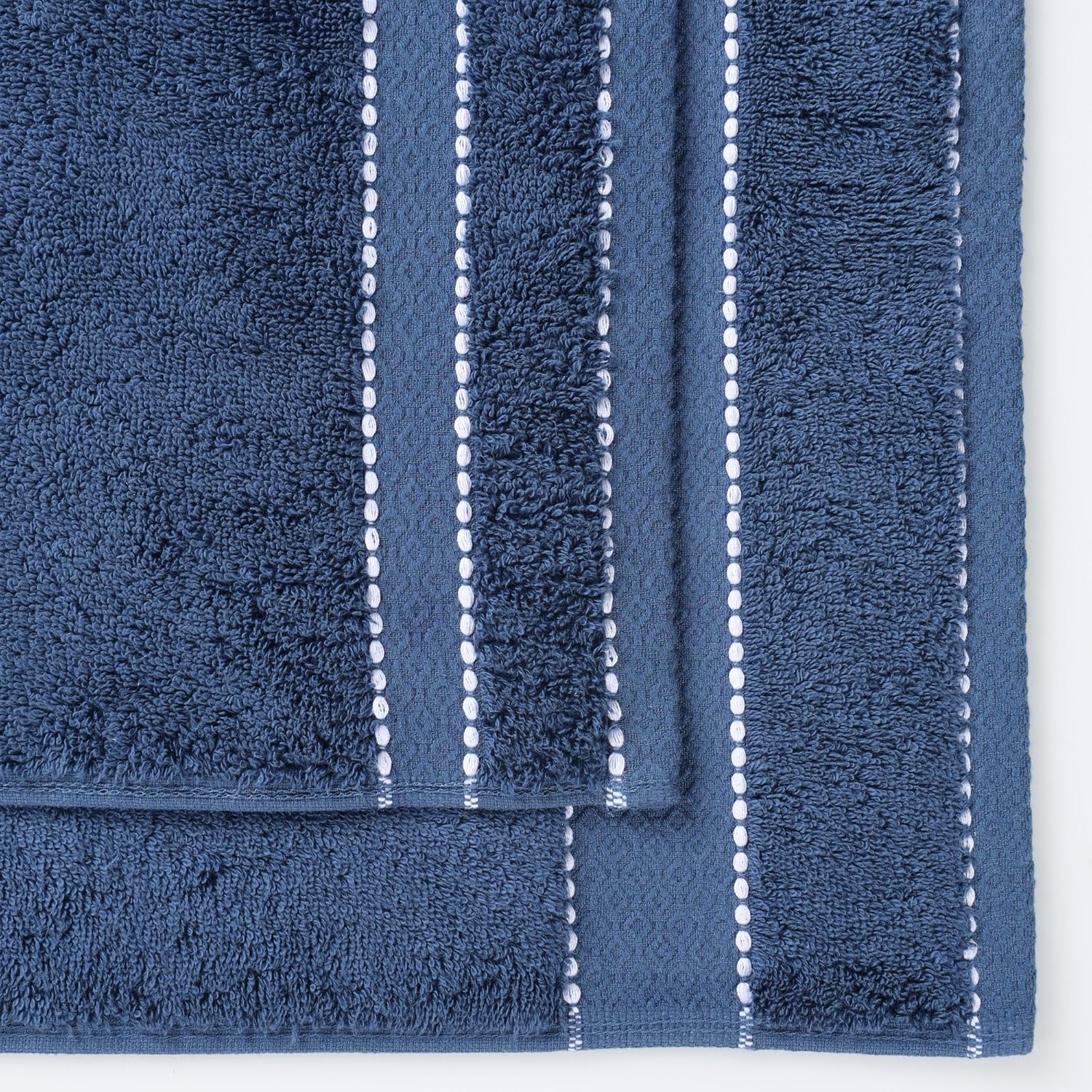 Superior Egypt Produced Giza Cotton 3 Piece Towel Set, Luxury Plush Bathroom Essentials, Quick Dry, Shower, Spa, Soft, Includes 1 Bath, 1 Hand, 1 Washcloth/Face Towel, Niles Collection, Navy Blue