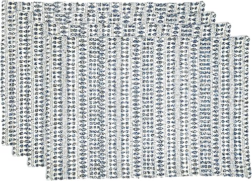 Miniatura 3 de SARO LIFESTYLE Celeste Collection - Manteles individuales de línea tejida (juego de 4 unidades), 14 x 20 pulgadas, color azul