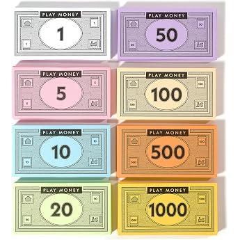 520 Piece Board Game Money 8 Denomination Role Play Cash Register