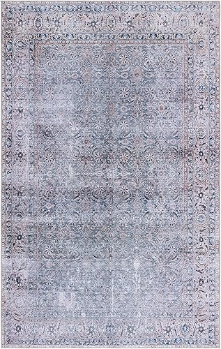 Miniatura 3 de SAFAVIEH Tucson Collection - Alfombra de área de 6 x 9 pies, diseño persa, no desprende pelusa, lavable a máquina y antideslizante, ideal para zonas