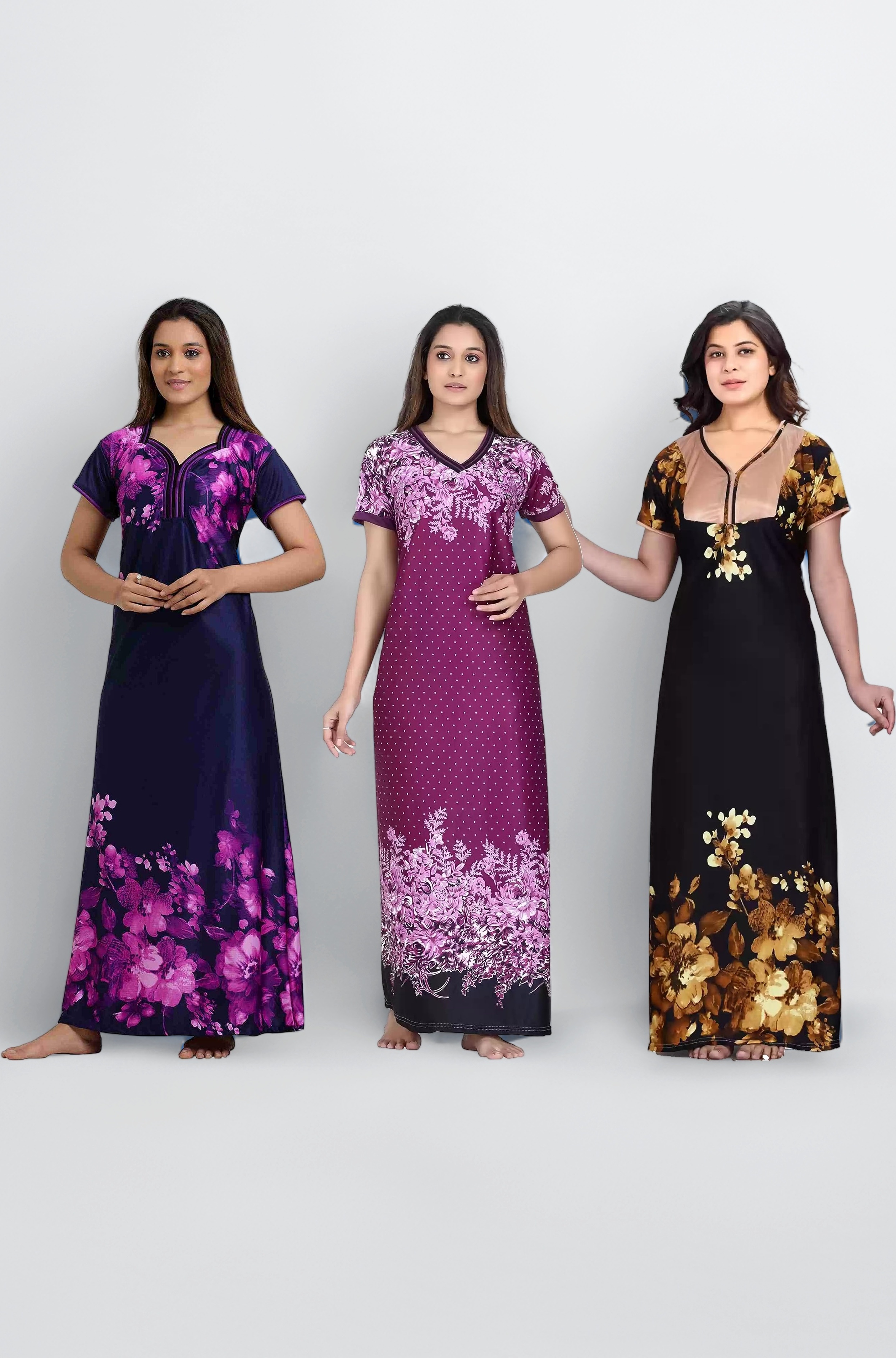 Nighty for Womens/Girls (Combo of 3 PCS)