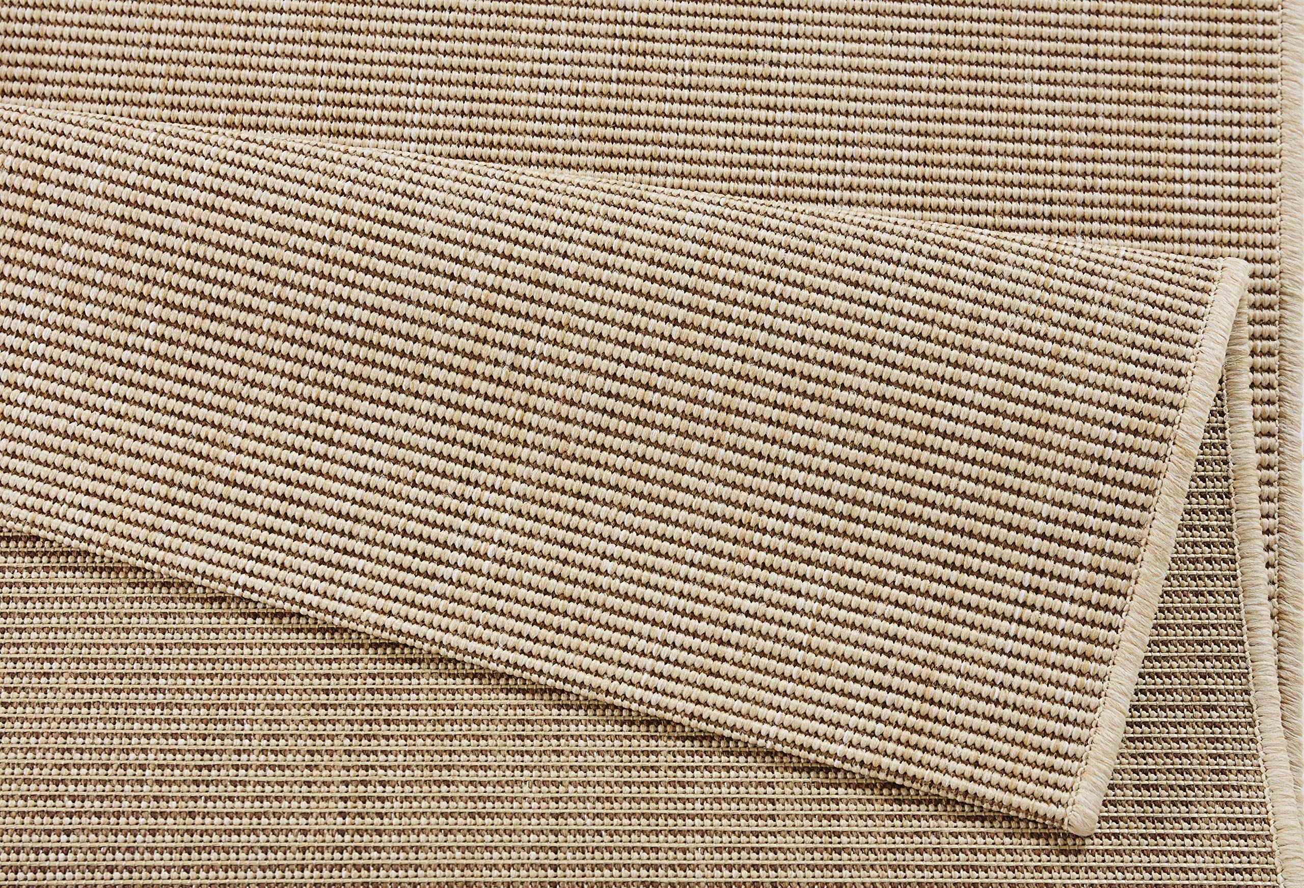 Hanse Home In- und Outdoor Teppich Match 240x340 cm - Wetterfest Modern Plain Allover Unifarben Design Teppich für Balkon Terrasse Garten Wintergarten Wohnzimmerteppich Wasserfest in Beige