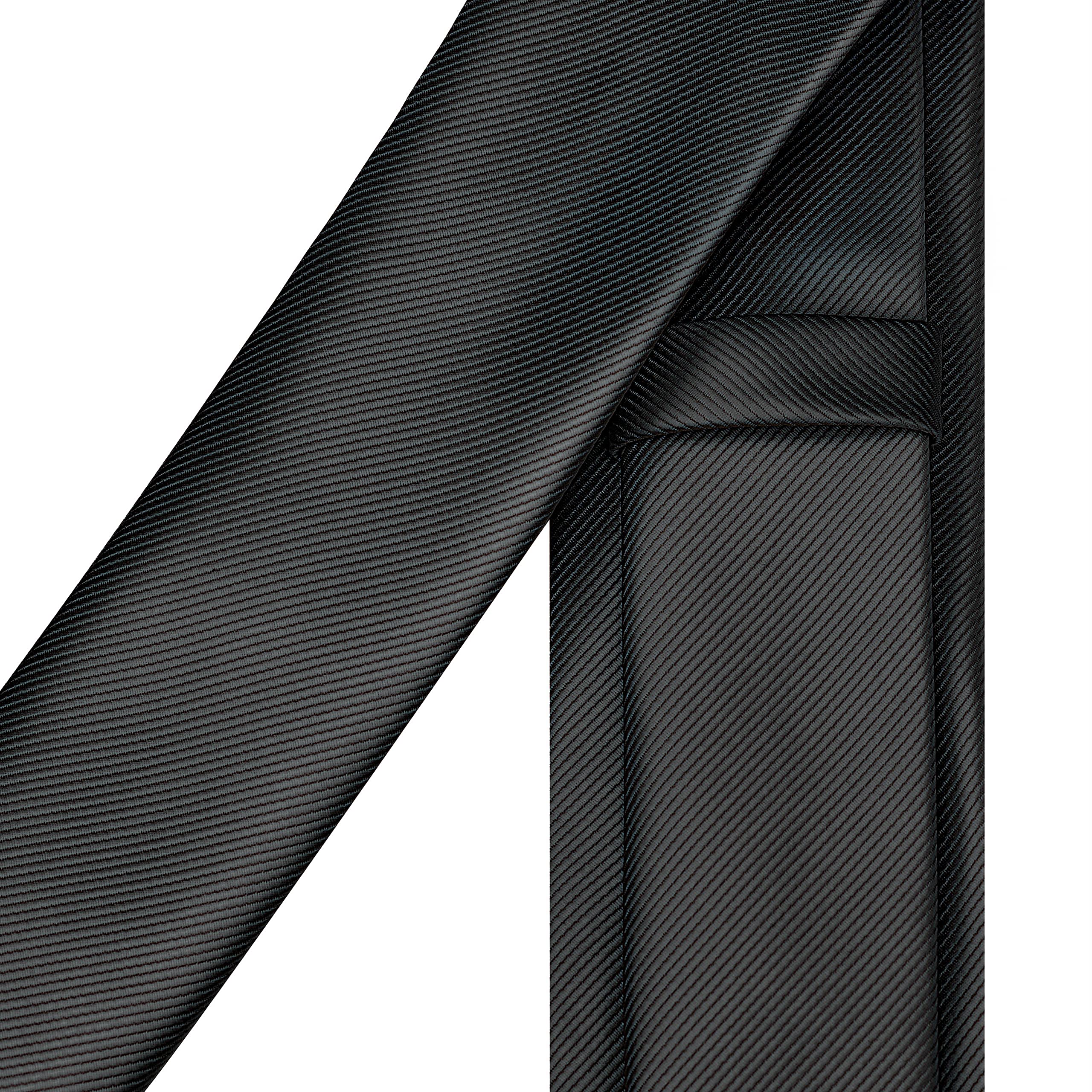 Branduce Corbata delgada lisa de 6 cm para hombre, Negro -