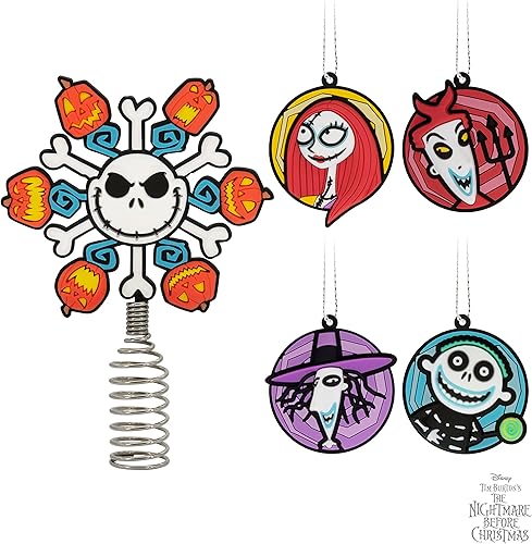 Miniatura 6 de Hallmark Disney Tim Burton's The Nightmare Before Christmas - Decoración para árbol de Navidad en miniatura de 5 pulgadas y mini adornos de 1.7