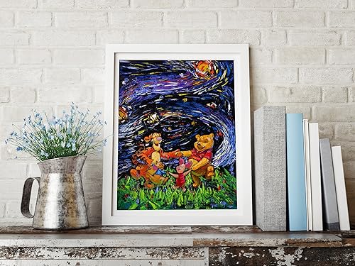 Miniatura 2 de Uhomate Winnie The Pooh Winnie Pooh - Pósteres de noche estrellada de Vincent Van Gogh para el hogar, lienzo decorativo para pared, decoración de