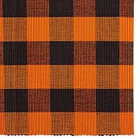 Vista 2 de DII Buffalo Check Collection - Juego de manteles individuales clásicos de granja, 13x19, naranja y negro, 6 piezas