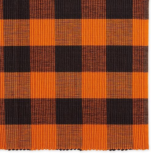 Miniatura 2 de DII Buffalo Check Collection - Juego de manteles individuales clásicos de granja, 13x19, naranja y negro, 6 piezas
