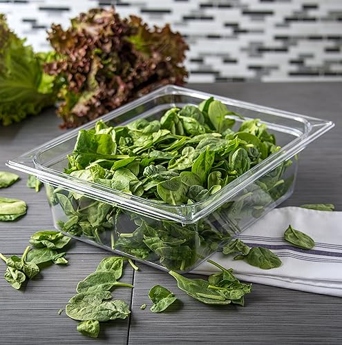 Miniatura 4 de Carlisle FoodService Products 10221B07 StorPlus - Bandeja de comida de tamaño medio, policarbonato, 4 pulgadas de profundidad, transparente (paquete