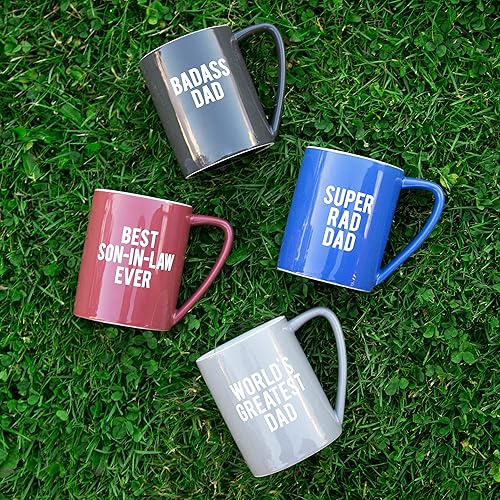 Miniatura 5 de Pavilion Gift Company Badass Dad- Taza de café grande de 18 onzas, color gris oscuro, 18 onzas, color gris