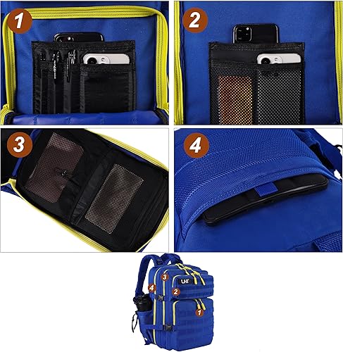 Miniatura 210 de LHI Military Tactical Backpack for Men Molle Daypack 45L Army 3 Days Assault Pack Bag Large Rucksack With Bottle Holder(12*20*12)